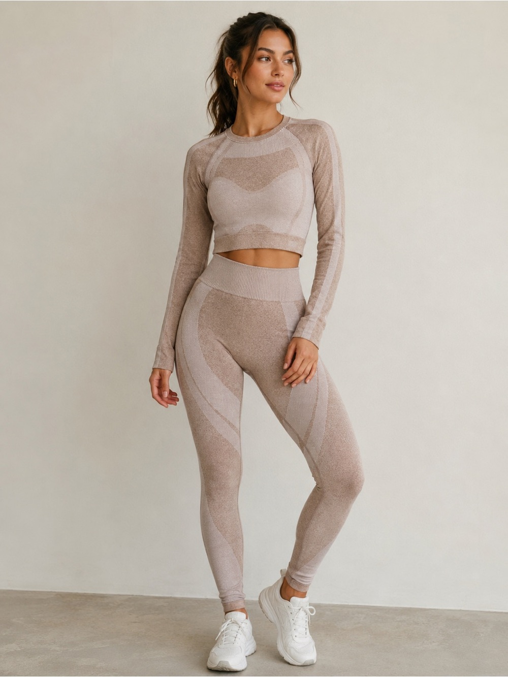Ryka Taupe Seamless High-Waist Leggings